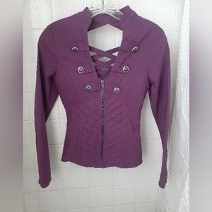 Oh Yes Long Sleeve Zippered Blouse. NWT